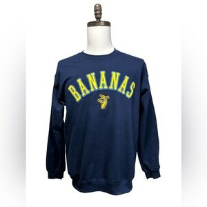 Savannah Bananas Crewneck Sweatshirt Blue Yellow Men’s Size Medium Baseball